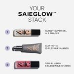 Suggest a better title and return a single title only without any other comments: Saie Slip Tint Tinted Moisturizer with SPF 35 - Light Coverage, Glowy Skin Tint & Mineral Sunscreen for Face with Hydrating Hyaluronic Acid - Summer Makeup Essential - Shade Three (1.35 oz) - Image 8