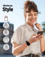 Stretchy Band Compatible with Apple Watch Bands 40mm 38mm 41mm 42mm 44mm 45mm 46mm 49mm Women Men,Magnetic Clasp Nylon Elastic Sport Strap for iWatch Series 11 10 9 8 7 6 5 4 3 SE SE2 SE3 Ultra,Black - Image 6