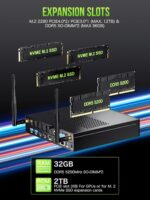 GMKtec Mini PC Intel Core i9 13900HK(Turbo 5.4GHz) 32GB DDR5 2TB SSD NVMe Mini Computers Workstation Quad 8K Display, 8XUSB Ports/COM/HDMI/DP 2.5G LAN WiFi6 & BT 5.2 Office Business K10 - Image 6