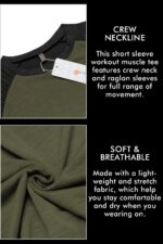 COOFANDY Men's Muscle T-Shirt Pleated Raglan Sleeve Bodybuilding Gym Tee Short Sleeve Fashion Workout Shirts Hipster Shirt - Image 7