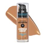 Suggest a better title and return a single title only without any other comments: Revlon Liquid Foundation, ColorStay Face Makeup for Normal & Dry Skin, SPF 20, Longwear Medium-Full Coverage with Natural Finish, 320 True Beige, 1 fl oz