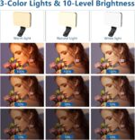ALTSON 60 LED Portable Selfie Light Video Conference Lighting with Clip & Camera Tripod Adapter Rechargeable 2200mAh CRI 97+, 3 Light Modes for Phone iPhone Webcam Laptop Photo Makeup - Image 3