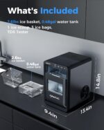 CyberChill Nugget Ice Maker Countertop 44lbs Per Day Pebble Sonic Ice Makers Machine Chewable Pellet Ice with Self-Cleaning Removable Water Tank See Through Window for Home/Kitchen/Office - Image 5