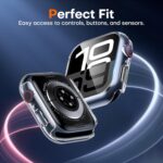 TAURI 2 Pack Hard Case for Apple Watch Series 11/10 46mm, with PC Tempered Glass Screen Protector, [Scristant Resistant] [Overall Protection] Slim Cover for iWatch S11 / S10 46mm, Clear - Image 3