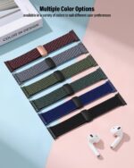 Stretchy Band Compatible with Apple Watch Bands 40mm 38mm 41mm 42mm 44mm 45mm 46mm 49mm Women Men,Magnetic Clasp Nylon Elastic Sport Strap for iWatch Series 11 10 9 8 7 6 5 4 3 SE SE2 SE3 Ultra,Black - Image 2