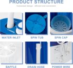 SUPER DEAL Portable Washing Machine, Single Tub Small Laundry Washer 5.7 lbs Washing Capacity for Apartments, Dorms,Traveling, RV, Semi-automatic Laundry 110V, Blue - Image 3