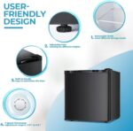 1.1 Cu.ft Small Freezer, Mini Upright Freezer with 7 Adjustable Thermostat, Removable Shelves, Reversible Single Door, for Bedroom/Home/Dorms/Apartment (Black) - Image 5