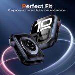 TAURI 2 Pack Hard Case for Apple Watch Series 11/10 46mm, with PC Tempered Glass Screen Protector, [Scristant Resistant] [Overall Protection] Slim Cover for iWatch S11 / S10 46mm, Black - Image 3