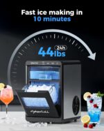 CyberChill Nugget Ice Maker Countertop 44lbs Per Day Pebble Sonic Ice Makers Machine Chewable Pellet Ice with Self-Cleaning Removable Water Tank See Through Window for Home/Kitchen/Office - Image 3