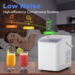 Ice Makers Countertop, Portable Ice Machine with Handle, 6 Mins 9 Bullet Ice Cubes with Basket and Scoop, 26lbs in 24Hrs, Auto-Cleaning, for Home, Kitchen, RV, Camping, White - Image 8