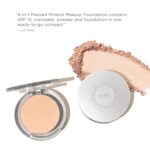 Suggest a better title and return a single title only without any other comments: PÜR MINERALS 4-in-1 Pressed Mineral Makeup Powder Foundation with SPF 15 - Concealer & Finishing Compact Pressed Powder for Face - Buildable Medium to Full Coverage Foundation Powder - Image 10