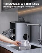 Silonn Nugget Ice Maker Countertop, Crushed Ice Maker & Pebble Ice Machine Produces 44lbs/24h with Front Pull-Out Water Tank & Removable Basket for Home/Kitchen, Stainless Steel - Image 7