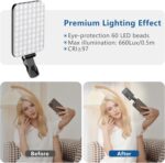 ALTSON 60 LED Portable Selfie Light Video Conference Lighting with Clip & Camera Tripod Adapter Rechargeable 2200mAh CRI 97+, 3 Light Modes for Phone iPhone Webcam Laptop Photo Makeup - Image 4