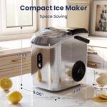 Antarctic Star Nugget Ice Makers Countertop with Auto-Cleaning, 35lbs/Day, Portable Sonic Ice Machine with Handle, Basket and Scoop for Home/Kitchen/Office/Camping(Stainless Steel Silver) - Image 8