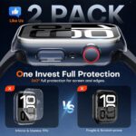 TAURI 2 Pack Hard Case for Apple Watch Series 11/10 46mm, with PC Tempered Glass Screen Protector, [Scristant Resistant] [Overall Protection] Slim Cover for iWatch S11 / S10 46mm, Clear - Image 2