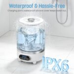 Mini Washing Machine, 3L Small Washer with Drain Hose & Spin Basket, Cordless 3000mAh, Compact Apartment Washing Machine of Underwear, Socks, Baby Clothes, Ideal for Apartment, RV, Travel（White） - Image 5