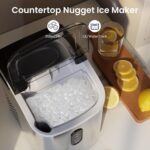 Antarctic Star Nugget Ice Makers Countertop with Auto-Cleaning, 35lbs/Day, Portable Sonic Ice Machine with Handle, Basket and Scoop for Home/Kitchen/Office/Camping(Stainless Steel Silver) - Image 3