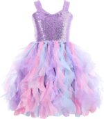 Suggest a better title and return a single title only without any other comments: Tutu Dress for Girls Sparkly Sequin Tulle Princess Birthday Party Dress for Toddler Girls Prom Sneaker Ball Gown