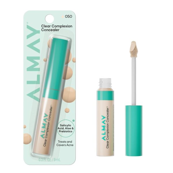 Suggest a better title and return a single title only without any other comments: Almay Clear Complexion Concealer, Cruelty-Free Makeup for Acne-Prone Skin, Non-Comedogenic, Vegan, Hypoallergenic, 050, 0.3 fl oz