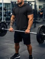 MAGCOMSEN Men's Short Sleeve Hoodie Workout Gym Athletic Cotton Lightweight Hooded T Shirts Sweatshirt - Image 3