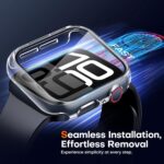 TAURI 2 Pack Hard Case for Apple Watch Series 11/10 46mm, with PC Tempered Glass Screen Protector, [Scristant Resistant] [Overall Protection] Slim Cover for iWatch S11 / S10 46mm, Clear - Image 6