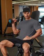 COOFANDY Mens Muscle Shirt Short Sleeve Slim Fit T-Shirts Texture Crewneck Tees Longline Gym Workout Athletic Shirt - Image 3