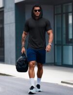 MAGCOMSEN Men's Short Sleeve Hoodie Workout Gym Athletic Cotton Lightweight Hooded T Shirts Sweatshirt - Image 4