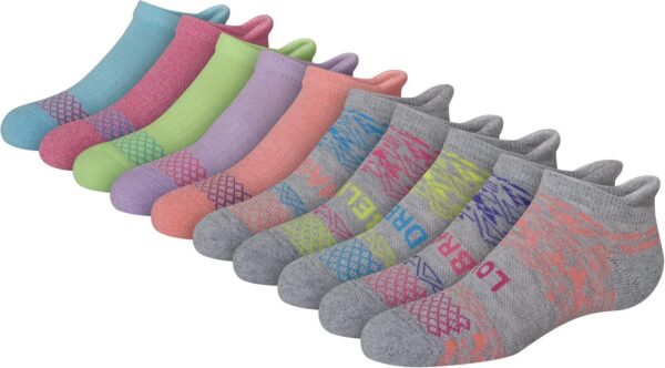 Suggest a better title and return a single title only without any other comments: Hanes Girls' Comfort Fit Heel Shield and No Show Socks, 10-Pair Packs