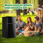 2.4 Cu.ft Mini Fridge with Top Freezer Apartment Size Dual Door Compact Refrigerator for Personal Use Small Fridge with Egg tray, 7 Temperature Control For Dorm, Black - Image 6