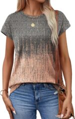 Alaroo Womens Summer Tops Short Sleeve Shirts Crew Neck Cute Trendy Tunic Blouses (S-3XL) - Image 3