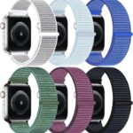 6 Pack Nylon Sport Loop Band Compatible with Apple Watch Band 38mm 40mm 41mm 42mm 44mm 45mm 46mm 49mm Women Men, Soft Adjustable Braided Replacement Straps for iWatch Series 11 10 9 8 7 6 5 4 3 2 1 SE Ultra