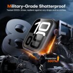 TAURI 2 Pack Hard Case for Apple Watch Series 11/10 46mm, with PC Tempered Glass Screen Protector, [Scristant Resistant] [Overall Protection] Slim Cover for iWatch S11 / S10 46mm, Black - Image 4