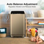 Portable Washing Machine 17.7lbs Full-Automatic Compact Washer Machine for Apartment, 10 Wash Program Small Portable Washer for Dorm, Apartment, RV, Home, Gold - Image 5