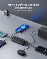 charmast Portable Charger with Built in Cables, Power Bank with Cords Wires, Slim 10000mAh Travel Battery Pack 6 Outputs 3 Inputs 3A Fast Charging for Samsung Google Pixel LG Moto iPhone iPad - Image 6