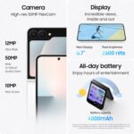 Samsung Galaxy Z Flip7 FE Cell Phone, 256GB AI Smartphone, Unlocked Android, Long Battery Life, 2025, US 1 Yr Manufacturer Warranty, Black - Image 5