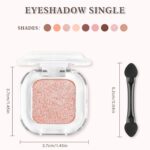 Champagne Glitter Single Eyeshadow Makeup Powder Palette,High Pigment Blendable Formula Eye Make-up for Women,Neutral EyeShadow,sombras para ojos，Longwear Waterproof,Vegan&Cruelty-Free - Image 6