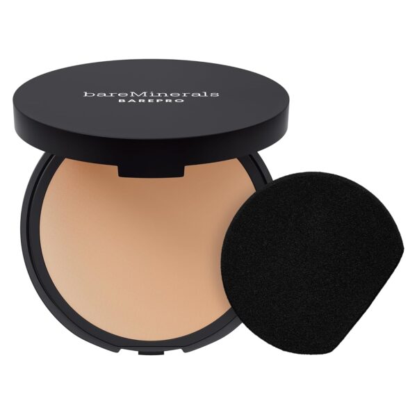 Suggest a better title and return a single title only without any other comments: bareMinerals Barepro Skin-Perfecting Powder Foundation, Matte Pressed Powder Foundation Full Coverage, Oil Control, Dermatologist-Tested, Longwear Mineral Matte Complexion