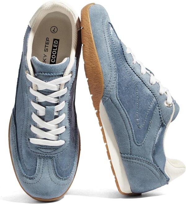 LUCKY STEP Women's Retro Casual Fashion Sneakers Classic Anti-Slip Neutral Walking Shoes Stylish Trainers Tennis Trendy Footwear