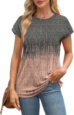 Alaroo Womens Summer Tops Short Sleeve Shirts Crew Neck Cute Trendy Tunic Blouses (S-3XL) - Image 2