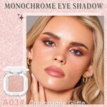 Champagne Glitter Single Eyeshadow Makeup Powder Palette,High Pigment Blendable Formula Eye Make-up for Women,Neutral EyeShadow,sombras para ojos，Longwear Waterproof,Vegan&Cruelty-Free - Image 2
